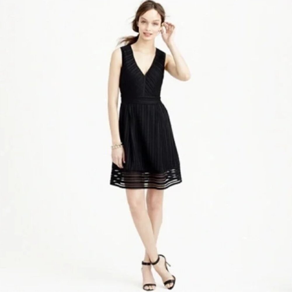 J. Crew striped eyelet black cocktail dress 2